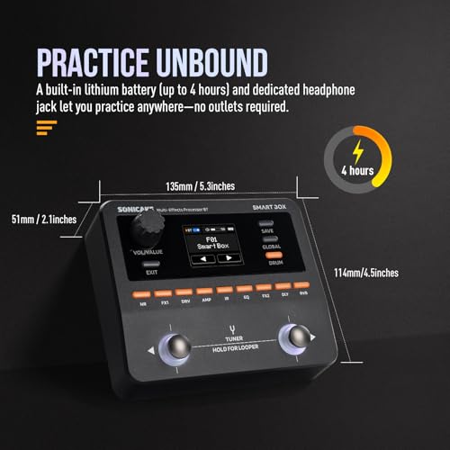 SONICAKE QME-20 Smart Box - Guitar Multi-Effects Pedal with 130+ Effects, NAM/IR Support, Looper, Built-in Tuner/Metronome, Portable Effects Processor