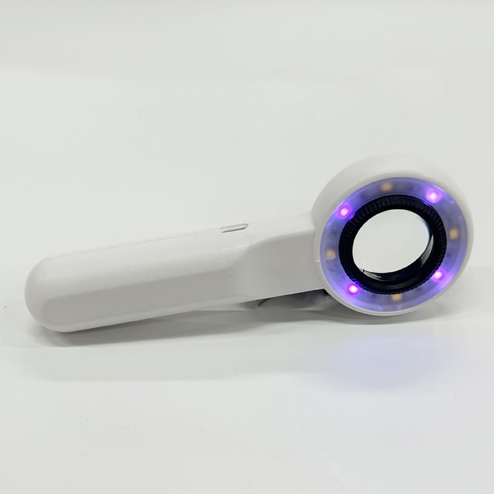 60X Handheld Magnifier Power Display Illuminated Magnifying Glass Wear Resist Lighting Book Magnifier for Seniors Reading Repair