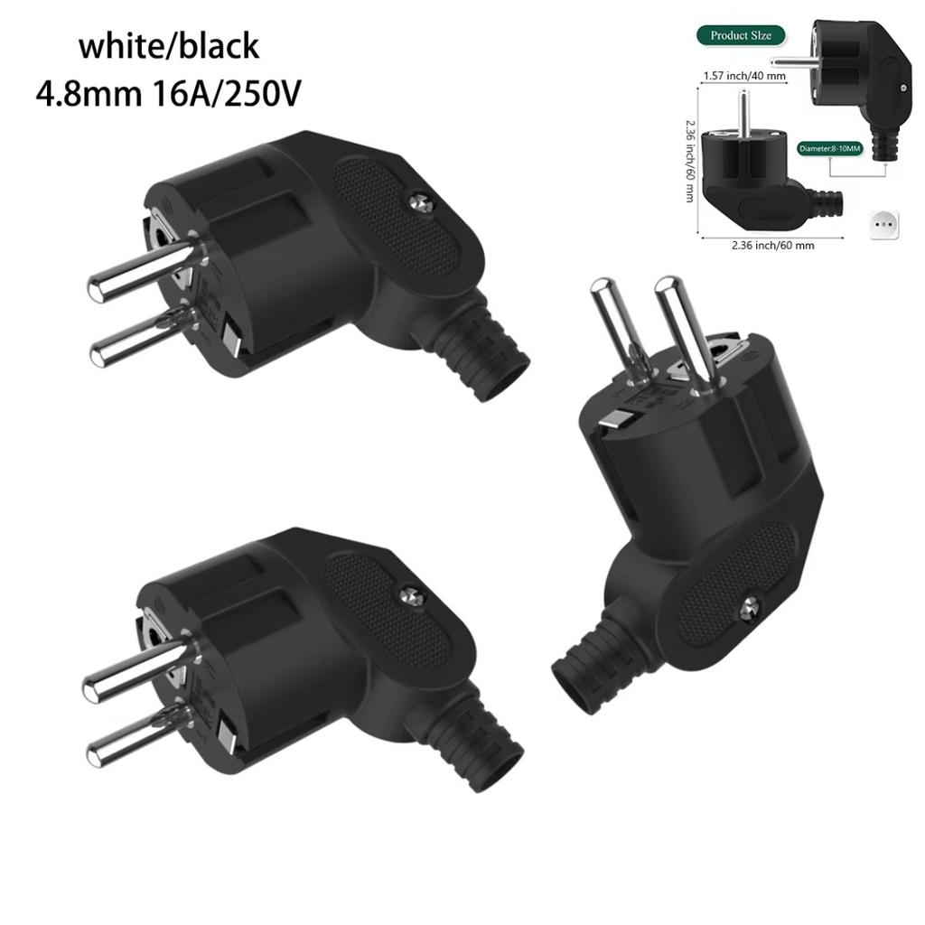 2/4/6pcs EU Plug Adapter Male Replacement Rewireable Outlet 4.8mm Electrical AC Power Plug Extension Cord Connector