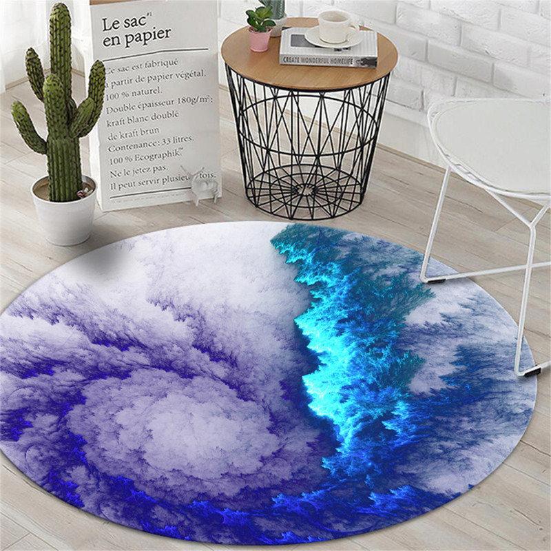 Children's Room Coffee Table Carpet Living Room Chair Cushion Non-slip Abstract Colorful Cloud Cushion Round Carpet