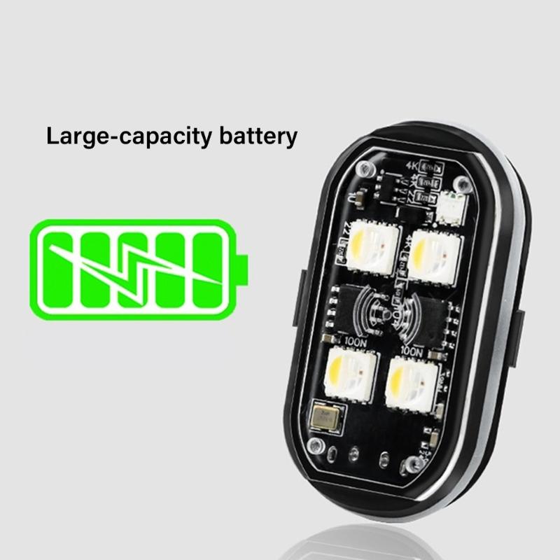 Remote Control Wireless LED Strobe Light USB Charging LED Emergency Warning Light for Car Motorcycle Aircraft Bike