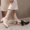 Autumn new pointed high heels women's 5cm thick heel soft leather surface two wear professional daily large size single shoes