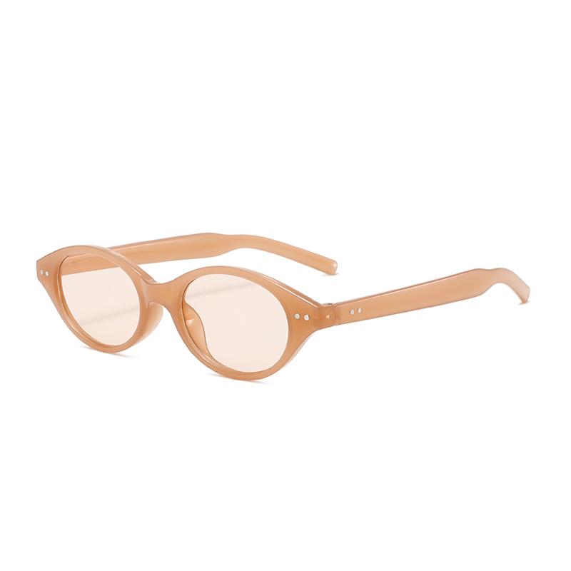 Retro Oval Small Frame Sunglasses For Women Men Fashion Rice Nail Cat Eye Glasses Outdoor UV Protection