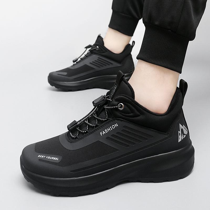 New Men's Hiking Shoes Outdoor Waterproof Anti-Slip Sports Shoes Men's Casual Lightweight Plush Warm Hiking Shoes Sneakers Men