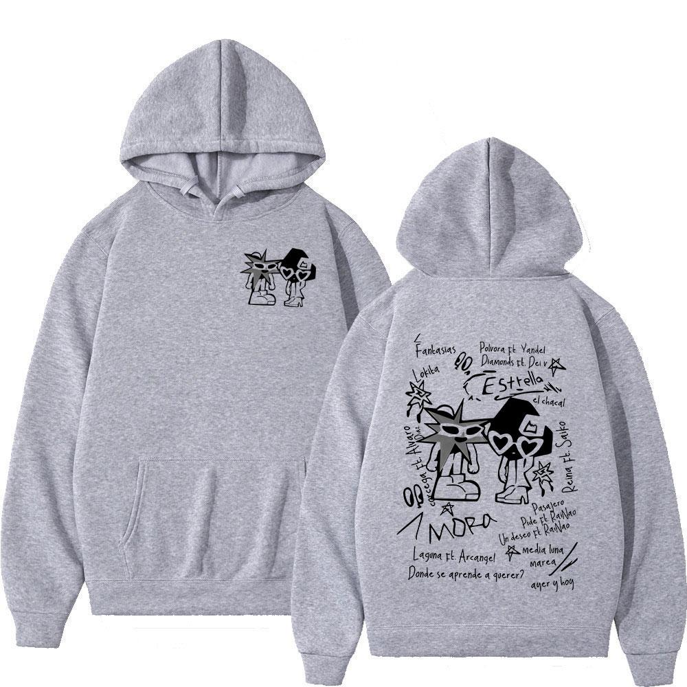 Rapper Mora Estrella Album Hoodies Men's Women Clothing Fashion Hip Hop Oversized Sweatshirts Vintage Long Sleeves Pullovers