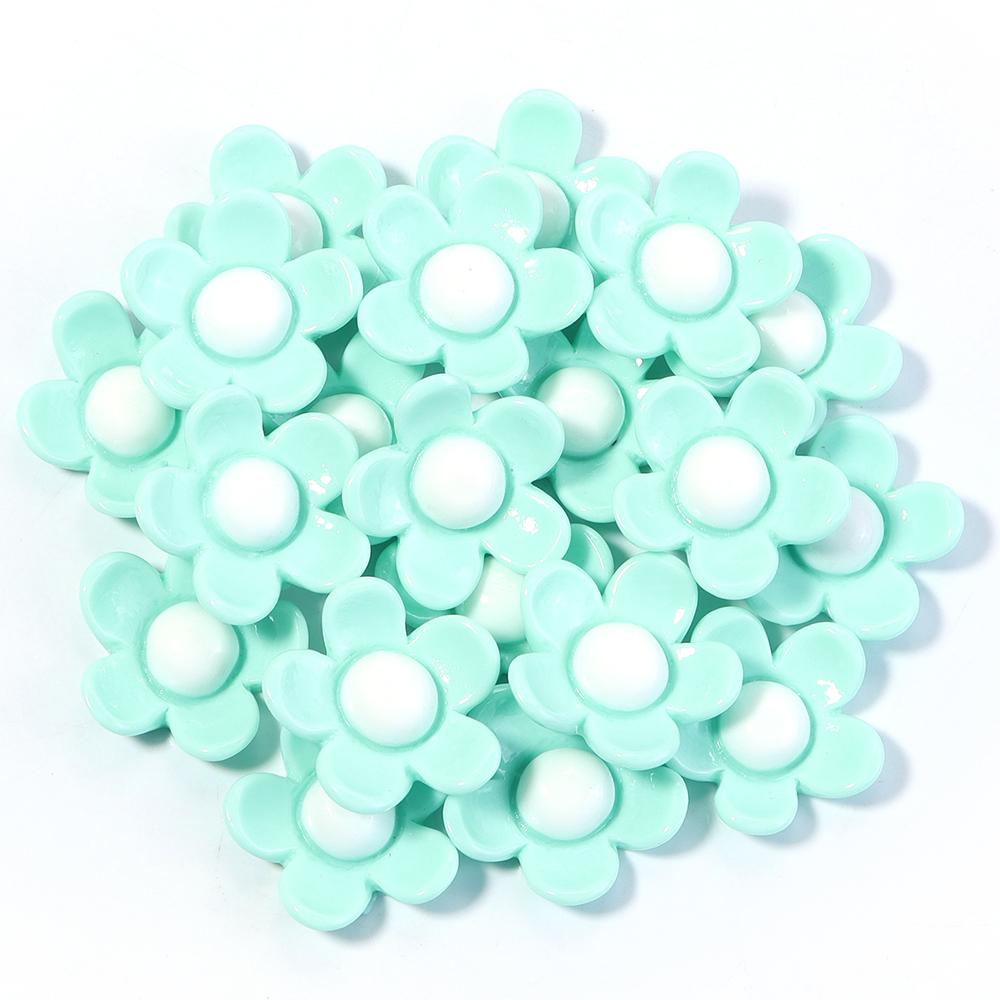 20pcs/lot Colorful Flower Flatback Resin Cabochons Flower Cabochon Beads For DIY Crafts Jewelry Making Decoration Accessories