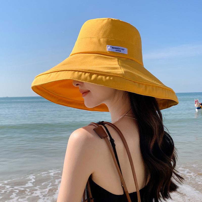 New Style of Sun Protection for Ultraviolet Rays Large Hat with Cotton and Linen Sun Hat for Women Korean Version of Sun Hat Fisherman Hat