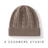 Cashmere hat knitted hat autumn and winter new thickened twist women's hat twisted cold hat simple warm hat factory