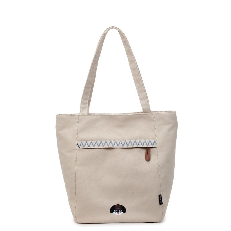 Simple Portable Canvas Bag Women's 2025 Autumn and Winter New Fashionable Foreign Style Hand Carry Cloth Bag Student Shoulder Messenger Bag