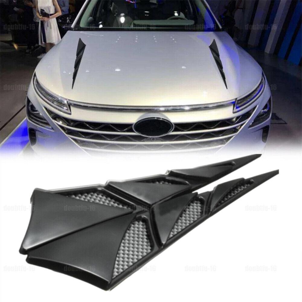 2x Universal Black Cover Sticker Car Hood Side Air Intake Flow Vent Accessories