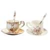 24TE Cup and Saucers Set 250ml Ceramics Teas Cup with Spoon Drinking Utensils