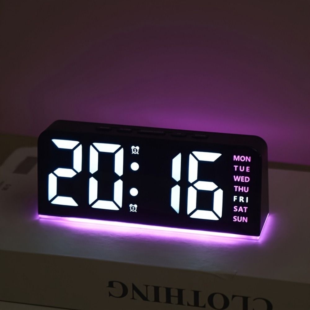 4 Levels Brightness Digital Alarm Clock Dual Alarms Electronic LED Clock  Bedside Use