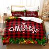 3D Printed Merry Christmas Bedding Set, Happy New Year Down Duvet Cover and Pillowcase 2/3pc, Single Double Bed, All Sizes Duvet Cover Set, Gift