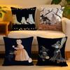 Cushion Cover  Linen  SkinFriendly Soft Decorative Case For Sofa Home Decor Anime Witchs Halloween Pillow Cover