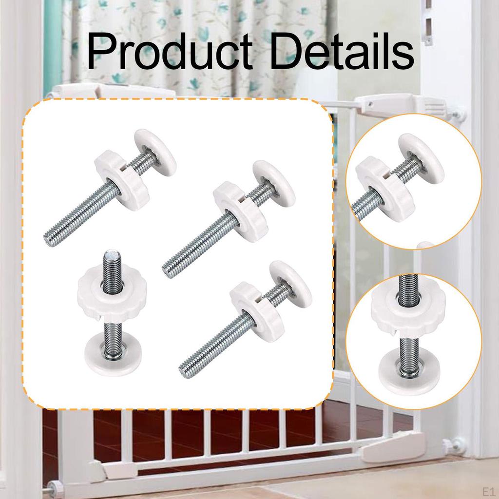 4 Pack Gate Threaded Rods Easy Install Hardware for