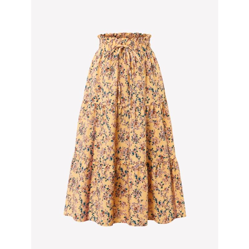 

YYFS Женские повседневные юбки с цветочным принтом на лето и весну S