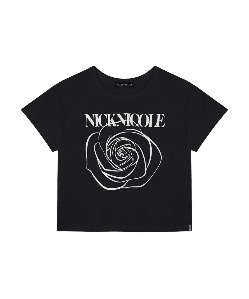 Nigaennikol Rose Signature Crop Top_Black White