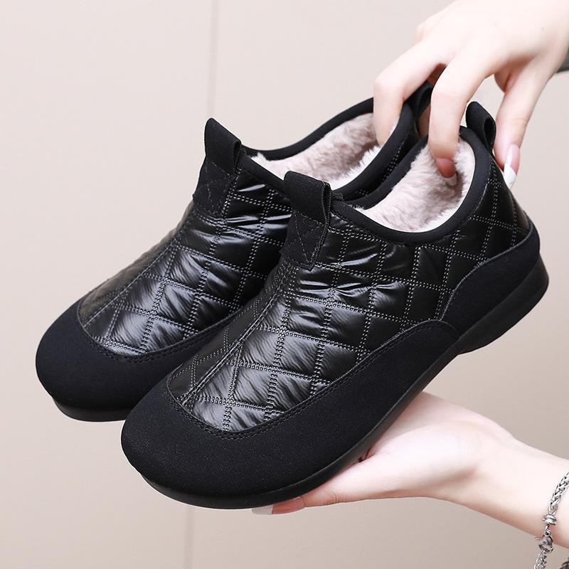 Autumn and Winter New Old Beijing Cloth Shoes Women's Casual Cotton Shoes Comfortable and Versatile One-pedal Lazy Pedal Mother Shoes