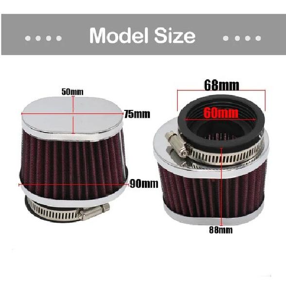 2x Motorcycle Air Filters 60mm For Motocross Scooter Air Pods Cleaner Universal