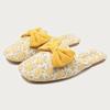 Fashion Sweet Bow Decorative Design Flat Slippers Women Winter Warm Fluffy Home Cotton Slippers Comfortable Lightweight Non-slip Slipper