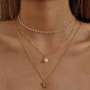 YWZIXLN Trend Elegant Jewelry Wedding Multilayer Pearl Necklace For Women White Imitation Pearl Choker Necklace N0323