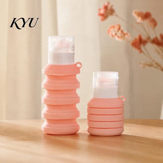 Leak Proof Travel Containers 50/110ML Collapsible Silicone Bottle for Toiletries, Leak-proof Bottles Size Container, Foldable Refillable Shampoo