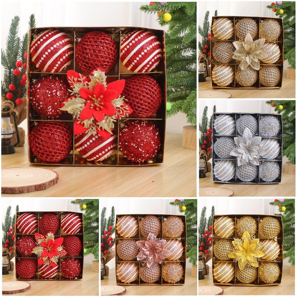 Xmas Baubles Christmas Ball Set 8cm Xmas Ornament Ball Creative Xmas Tree Hanging Pendant