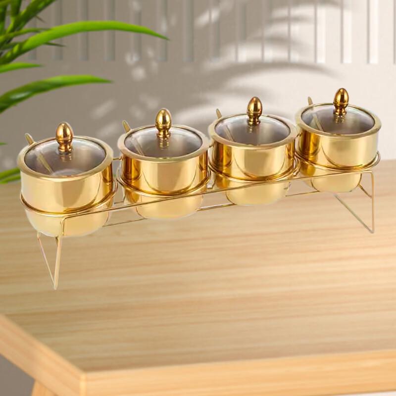 Modern Stainless Steel Seasoning Jar & Rack Set