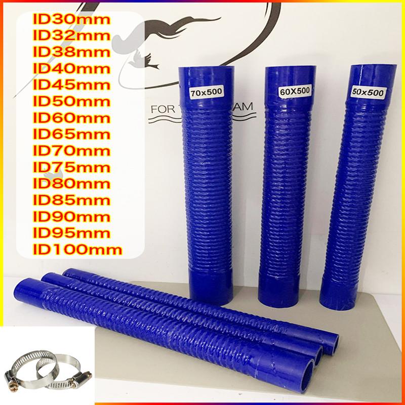 Universal ID30-100mm Silicone Flexible Hose Air Intake Pipe Length 400-700mm Radiator Tube High Pressure Temperature 2 Clamps