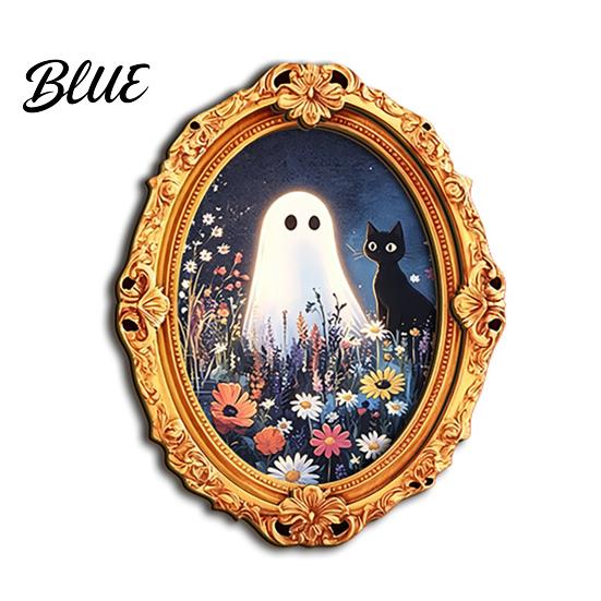 Kitchen Refrigerator Magnet 1/6Pcs Halloween Retro Frame Magnet Wooden Fridge Set Decoration Memo Note Holder for Holiday Party Cartoon