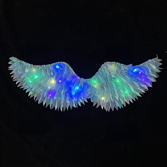 Kids Angel Wings Costume Prop Lighting Up Feather Wings Lightweight Fairy Wings for Cosplay Christmas Pageant And Stage Performance
