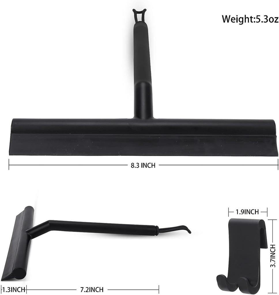 Shower Squeegee for Glass Doors Silicone Squeegee with Hook Bathroom Shower Mirrors Tiles and Car Windows Streak Free Cleaning