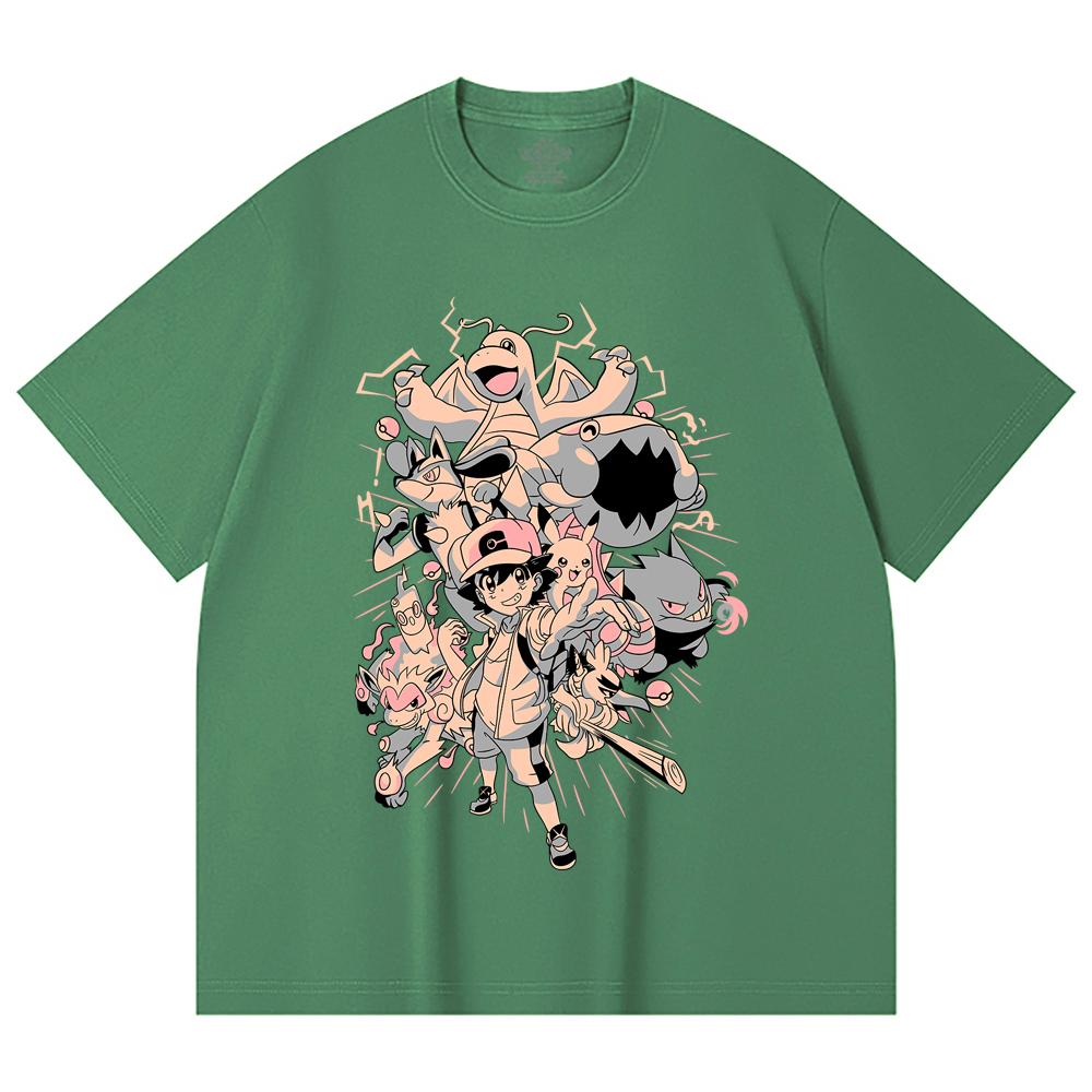 230 Gsm 100% Cotton Pokemon V20 Print Unisex Heavy Cotton T Shirt