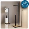 Bamboo Toilet Paper Holder Black Loft Modern Solid