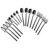16Pcs/Set Black Cutlery Set Knives Dessert Forks Spoons Dinnerware Set Stainless Steel Tableware Set Home Kitchen Silverware Set