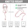 Multipurpose Hand Knotted Crossing Rosary Necklace Sturdy Cotton Thread Jewelry Accessory for Mindfulness Stylish Outfits