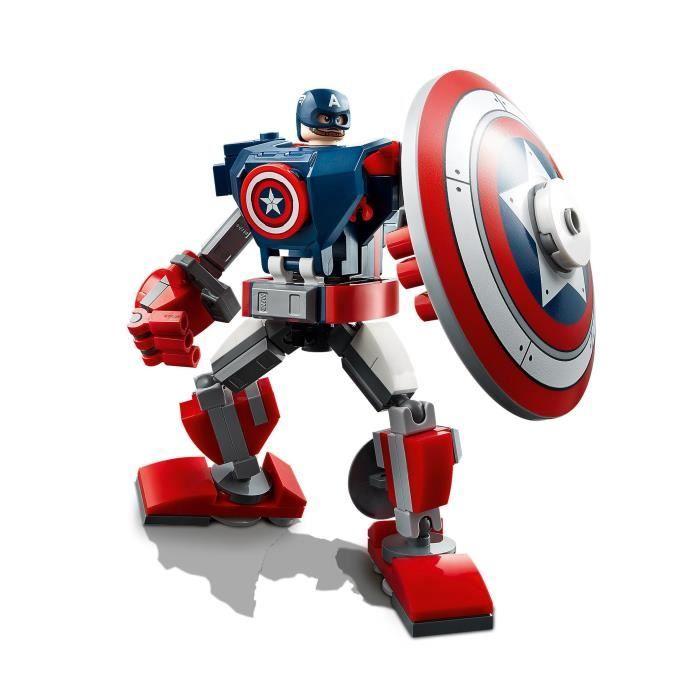 LEGO® Marvel Avengers 76168 L’armure robot de Captain America jeu incluant figurine pour garçon ou fille de 7 ans et plus