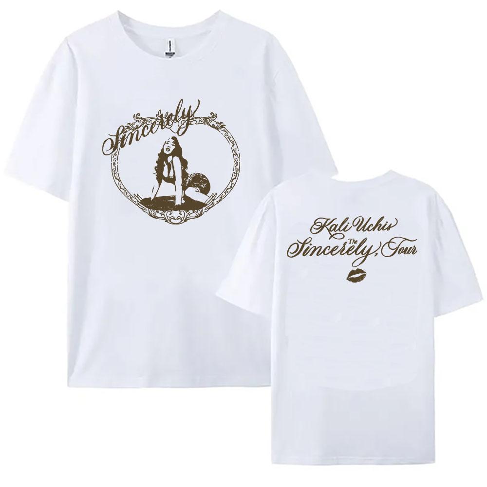 The Sincerely, Tour T-shirt KALI UCHIS Singer Design Tshirts Short Sleeve Cotton Women/Men Tees Loose Fashion O-neck T Shirts