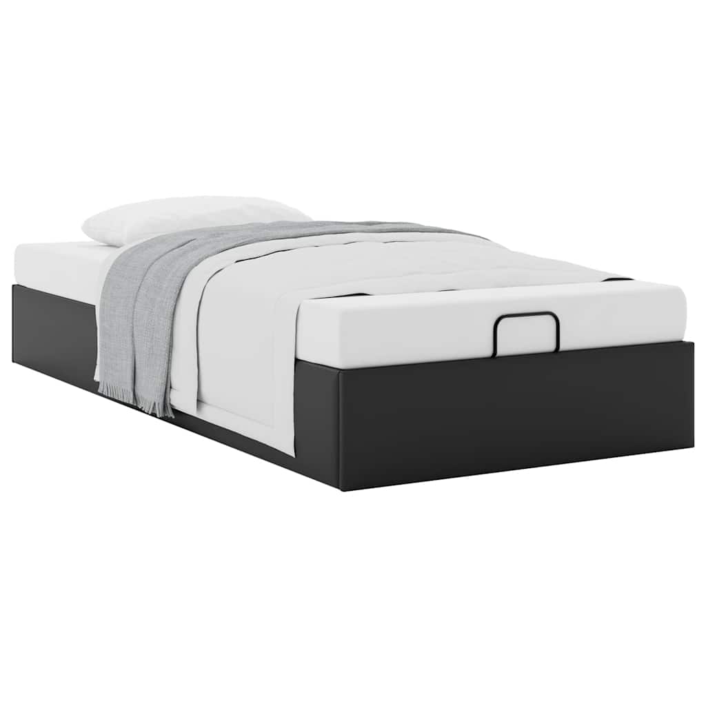 Ottoman Bed without Mattress Black 80x200 cm Faux Leather