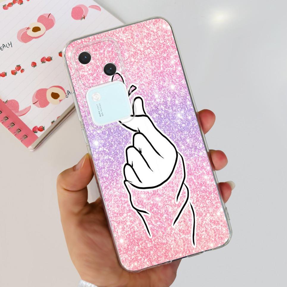 For Cover Vivo S18 5G Phone Case Initials Letter Soft Silicone Back Shell For Vivo S18 Pro Coques Bumper Transparent VivoS18 Pro