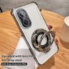 Plating Transparent Shockproof Phone Case For Huawei Nova 12 Pro With Magnetic Stand Holder Nova 9 SE 11 10 9 8 7 Pro Soft Cover