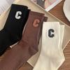 C Letter Women's Over-the-Knee Socks - Trendy College Style for Autumn & Winter