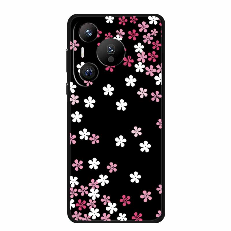 Black Silicone Case For Huawei Pura 70 Pro Case Cartoon Cat Soft Back Cover For Honor 400 Pro 5G Phone Case 400Pro Coque Funda