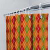 GAEPattern Shower Curtain Waterproof Fabric Decorative Bathroom Accessories Set for Home Decoration Green Orange Argyle Plaid