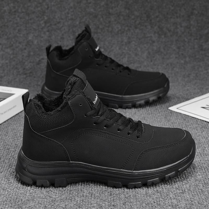 

TUINANLE Men s Plush Warm Snow Boots One Foot Anti Slip Fashionable and Versatile Outdoor Travel Shoes Hiking Boots 42 чорний