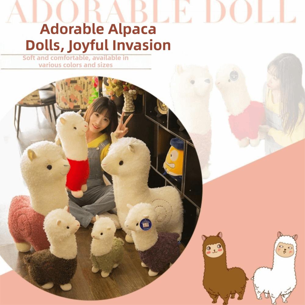 Children Gits Alpaca Plush Toy Soft Material Animal Dolls Xmas Gift Plush Toy Bed Decor