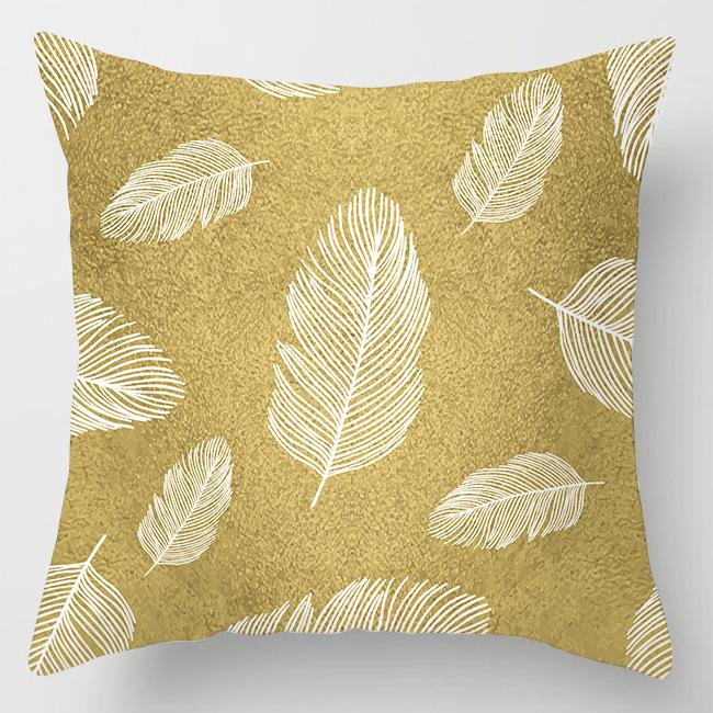 Nordic Style Modern Gold Pillowcase Home Pillow Light Luxury Sofa Pillow Cushion Cover