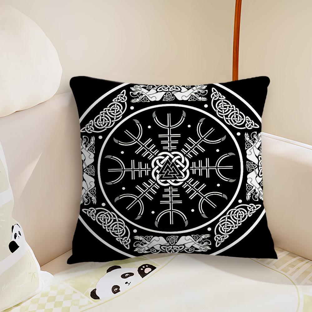 Fashion Luxury V-Viking Amulet Pillow Case Living Room Sofa Cushion Cover Suitable For Home Bedroom Room Decoration
