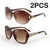 2PCS  Fashion Oversized Sunglasses  PC Female Big Frame Gradient Sun Glasses  mujer