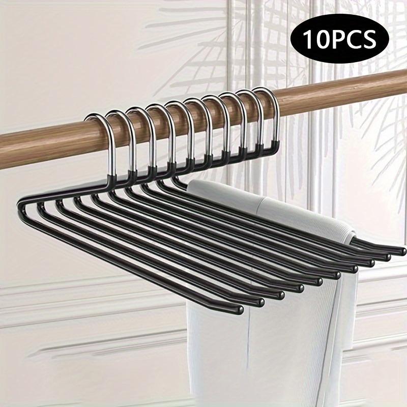 

10pcs Z-Shaped Trouser Hangers, Stainless Steel Space Saving Clothes Hangers for Pants Sweater Jacket, Home Retail Store Display чёрный